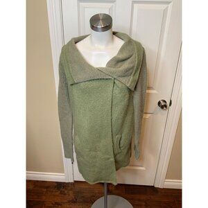 La Fee Verte Green Wool Wrap Cardigan Sweater, Size XS
